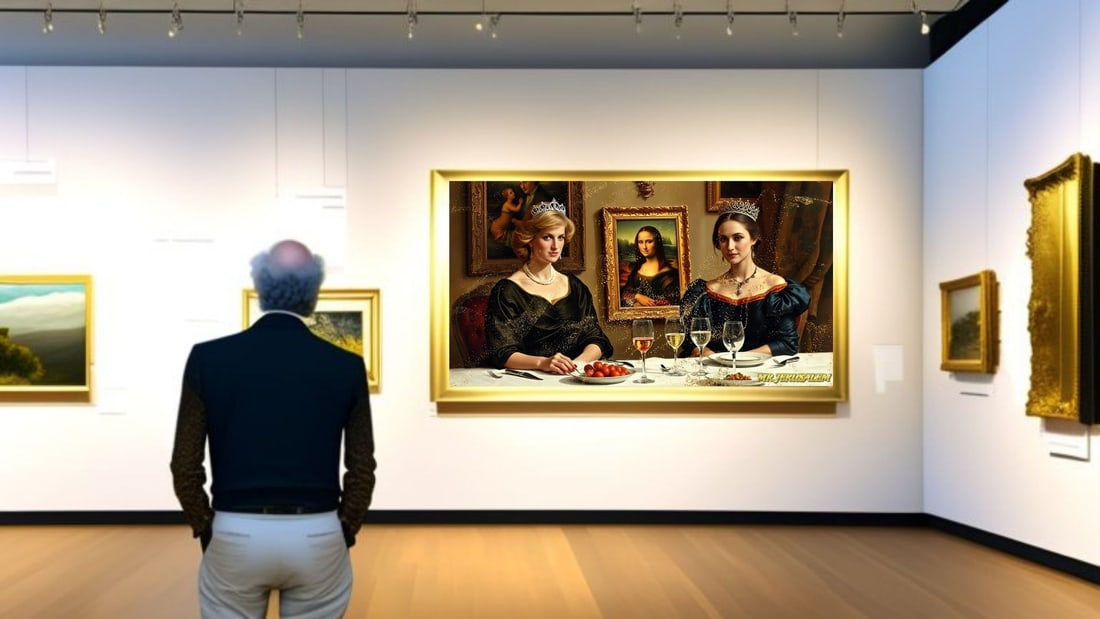 Princess Diana - Dinner With Mona Lisa-D2, Limited Edition of 50 Pieces, Signed & Numbered - 2