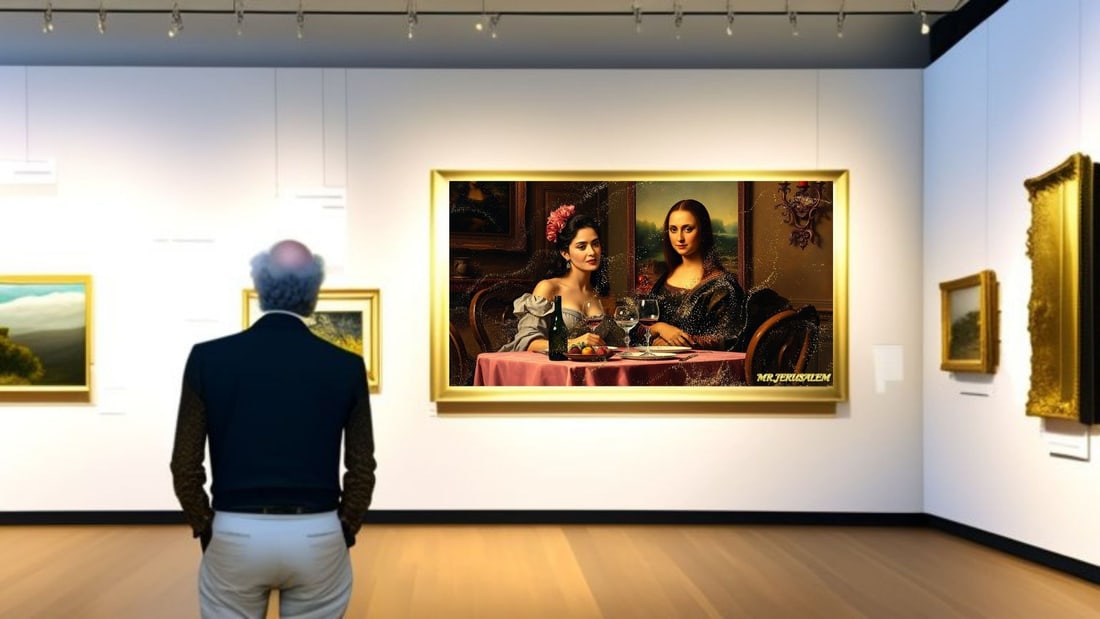Salma Hayek - Dinner With Mona Lisa-D1, Limited Edition of 50 Pieces, Signed & Numbered - 2