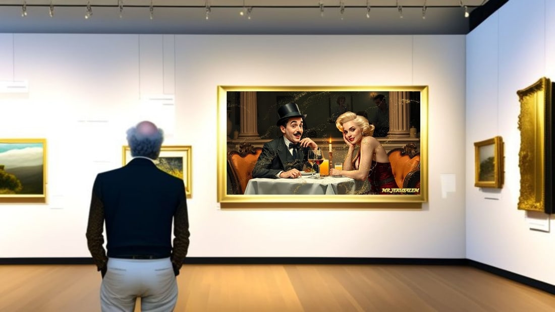 Charlie Chaplin - Dinner With Marilyn Monroe-D2, Limited Edition of 50 Pieces, Signed & Numbered - 2