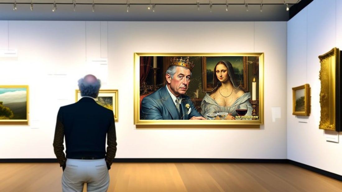 King Charles - Dinner With Mona Lisa-D1, Limited Edition of 50 Pieces, Signed & Numbered - 2