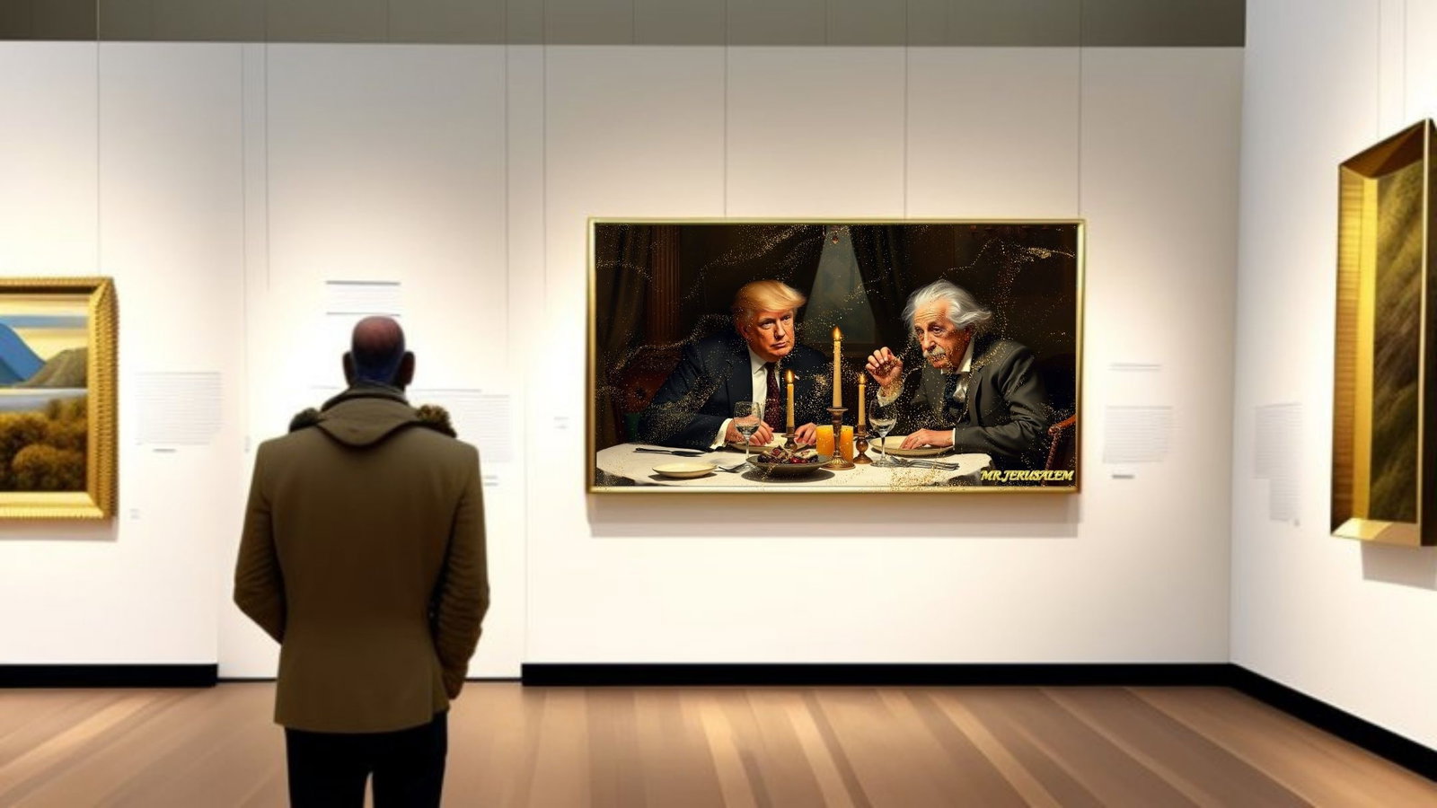Donald Trump Dinner With Albert Einstein-D2, Limited Edition of 50 Pieces - 2