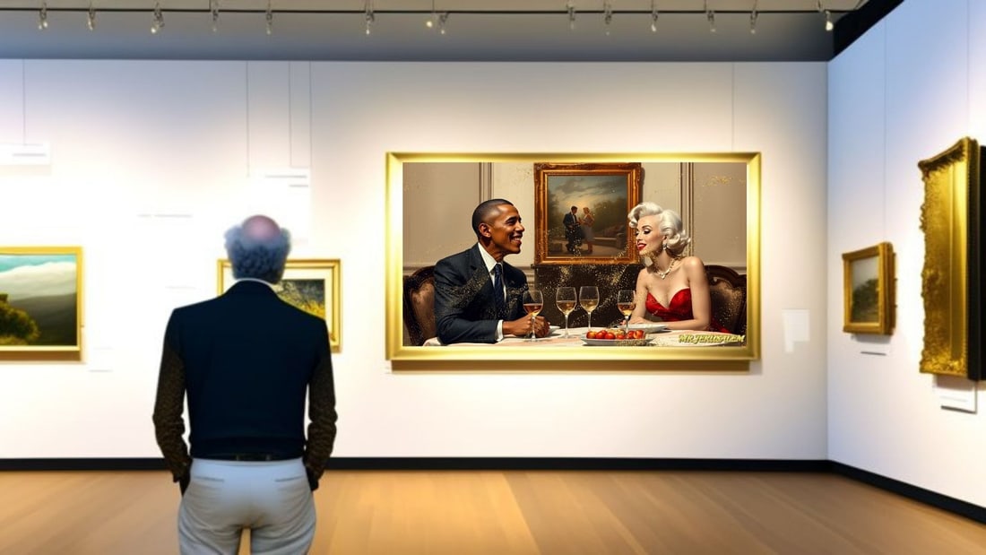 Barack Obama - Dinner With Marilyn Monroe- D2, Limited Edition of 50 Pieces,, Signed & Numbered - 2