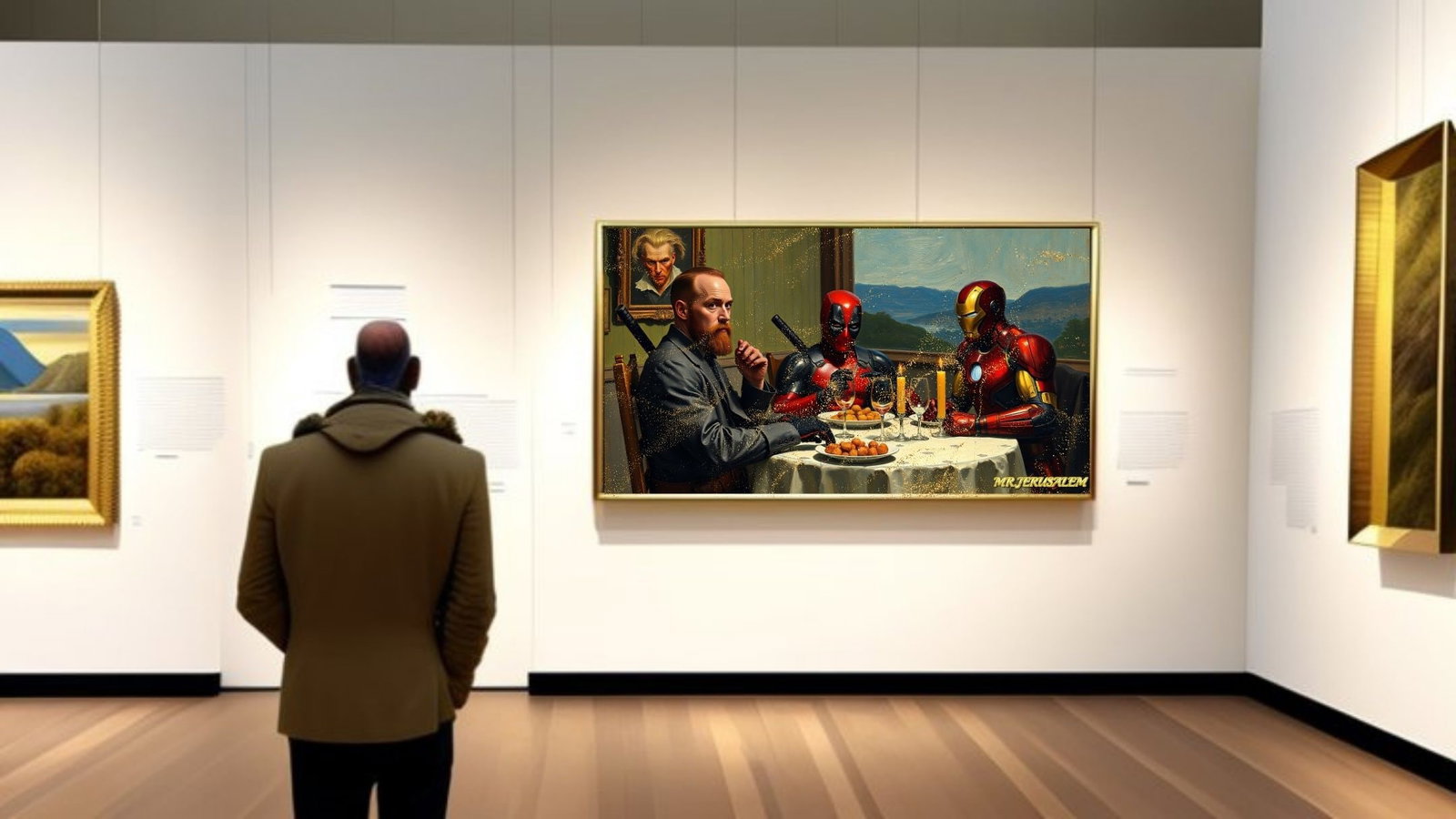 Vincent Van Gogh Dinner With Deadpool & Ironman, Limited Edition of 50 Pieces - 2