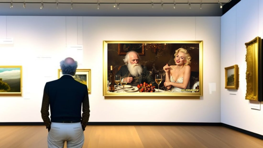 Charles Darwin - Dinner With Marilyn Monroe-D1, Limited Edition of 50 Pieces, Signed & Numbered - 2