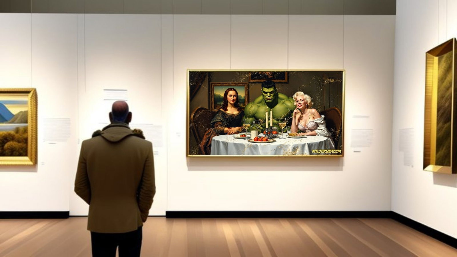 Hulk Dinner With Mona Lisa & Marilyn Monroe-D1, Limited Edition of 50 Pieces - 2