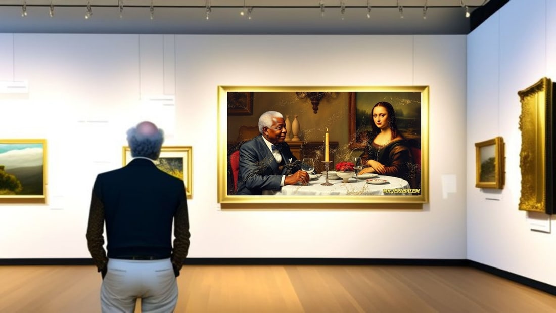 Nelson Mandela - Dinner With Mona Lisa-D2, Limited Edition of 50 Pieces, Signed & Numbered - 2