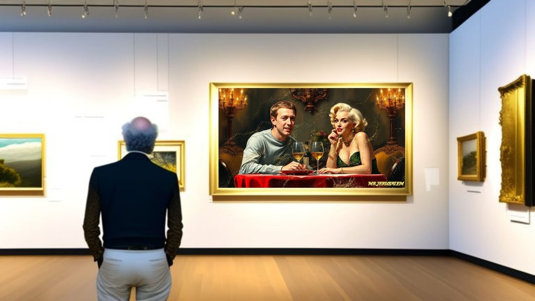 Mark Zuckerberg - Dinner With Marilyn Monroe-D2, Limited Edition of 50 Pieces, Signed & Numbered - 2
