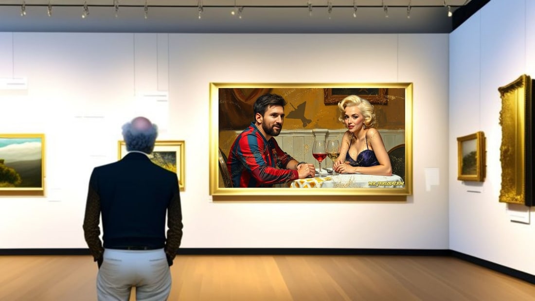 Lionel Messi - Dinner With Marilyn Monroe-D1, Limited Edition of 50 Pieces, Signed & Numbered - 2