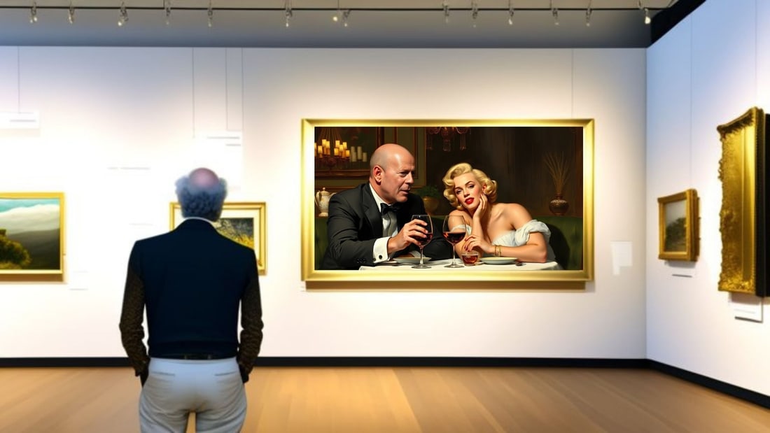 Bruce Willis - Dinner With Marilyn Monroe-D2, Limited Edition of 50 Pieces, Signed & Numbered - 2