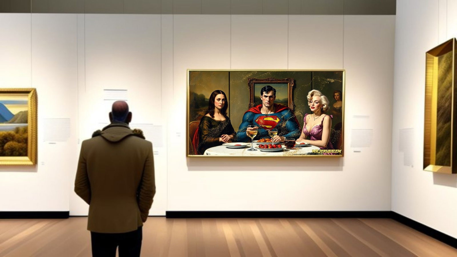 Superman Dinner With Mona Lisa & Marilyn Monroe-D1, Limited Edition of 50 Pieces - 2