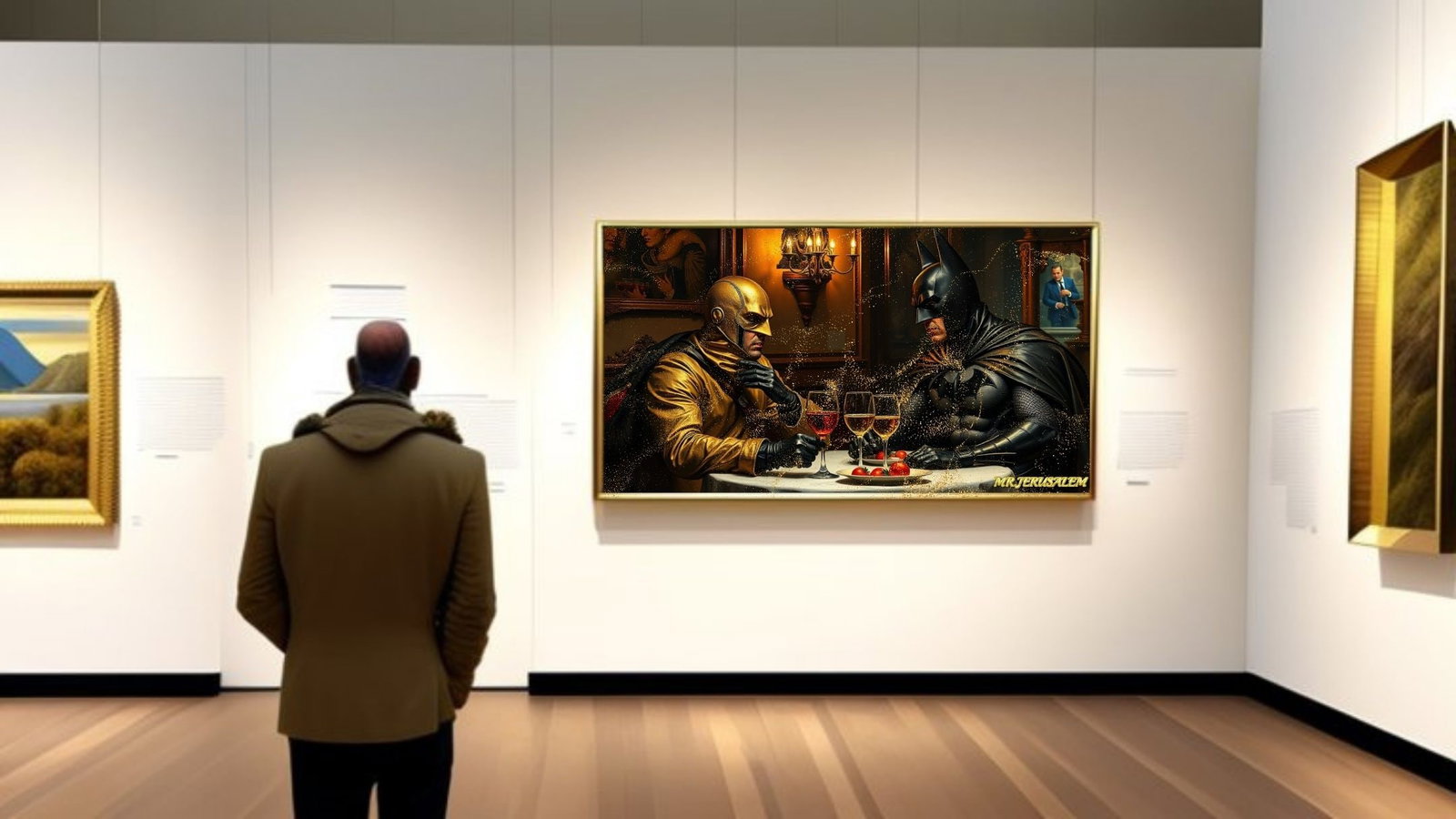 Banksy Dinner With Batman-D1, Canvas Mixed Media, Limited Edition of 50 Pieces - 2