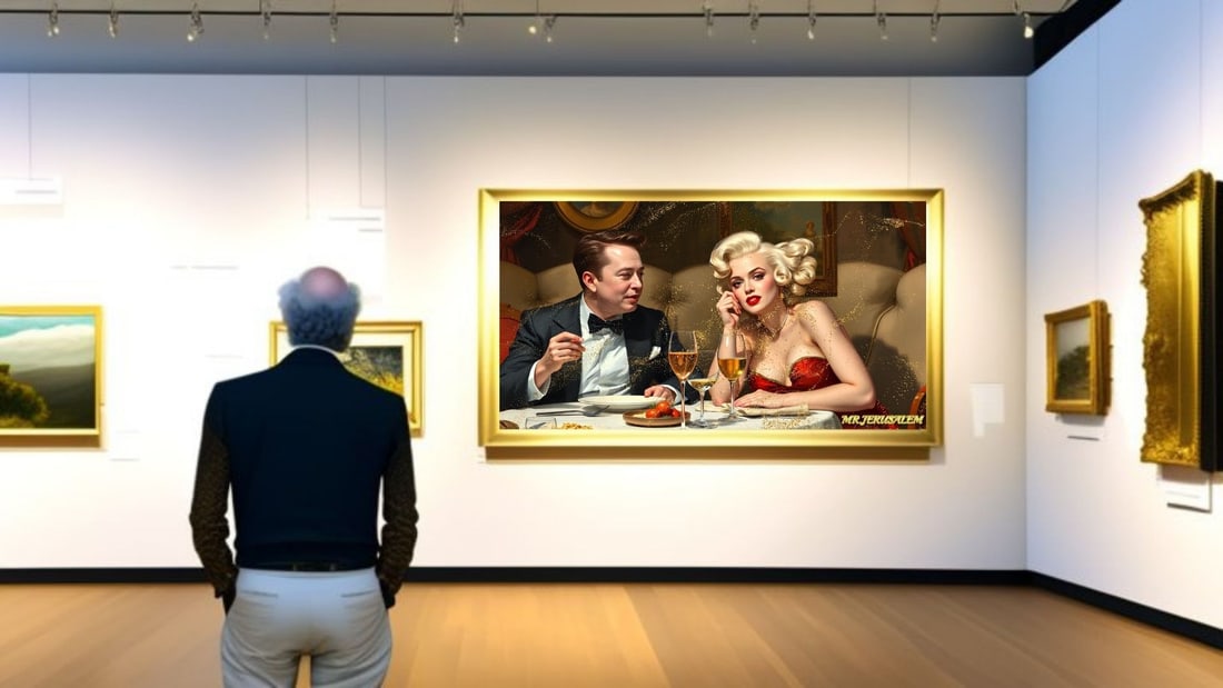 Elon Musk - Dinner With Marilyn Monroe-D2, Limited Edition of 50 Pieces, Signed & Numbered - 2