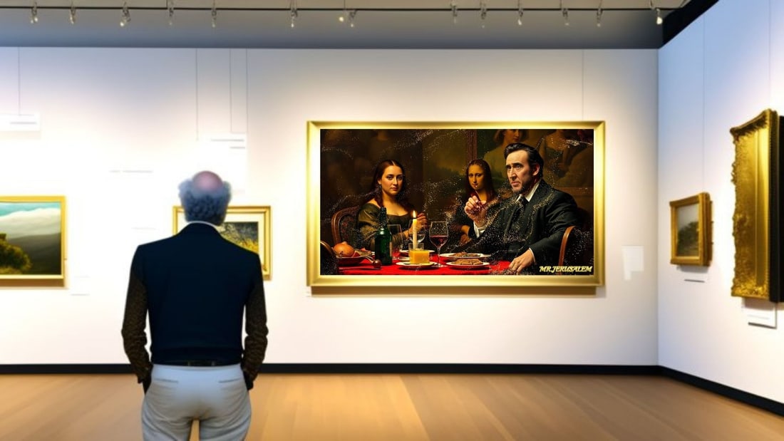 Nicolas Cage - Dinner With Mona Lisa-D2, Limited Edition of 50 Pieces, Signed & Numbered - 2