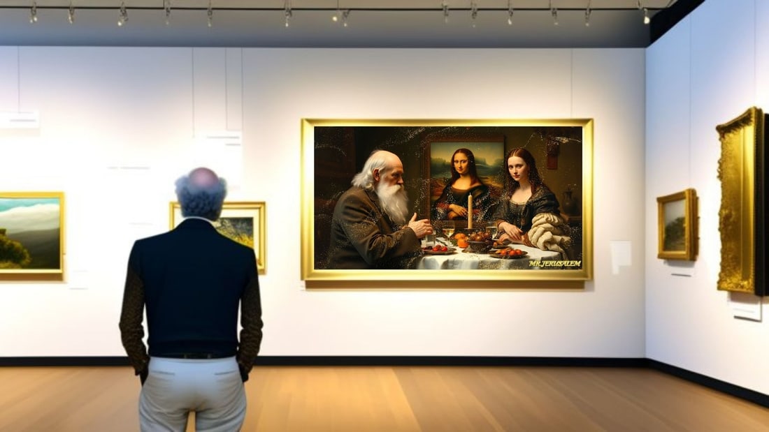 Charles Darwin - Dinner With Mona Lisa-D2, Limited Edition of 50 Pieces, Signed & Numbered - 2