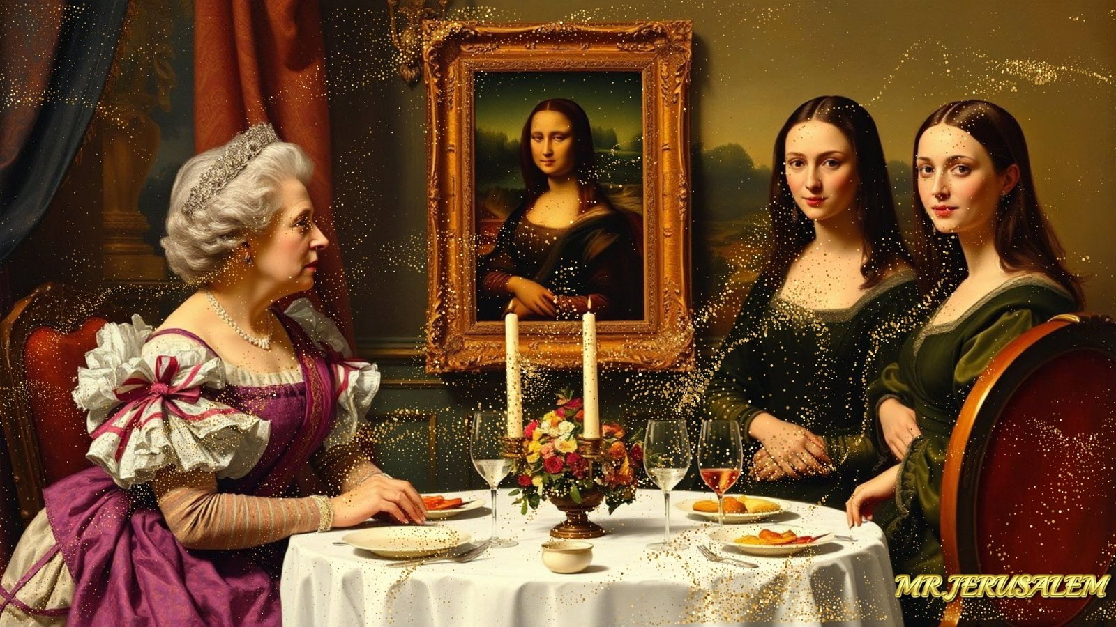 Queen Elizabeth II - Dinner With Mona Lisa-D2, Limited Edition of 50 Pieces, Signed & Numbered (1 of 5)