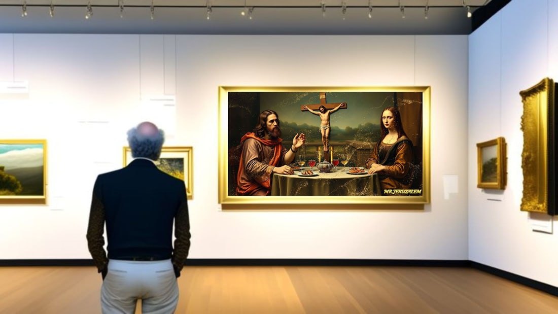 Jesus Christ - Dinner With Mona Lisa-D1, Limited Edition of 50 Pieces Signed & Numbered - 2
