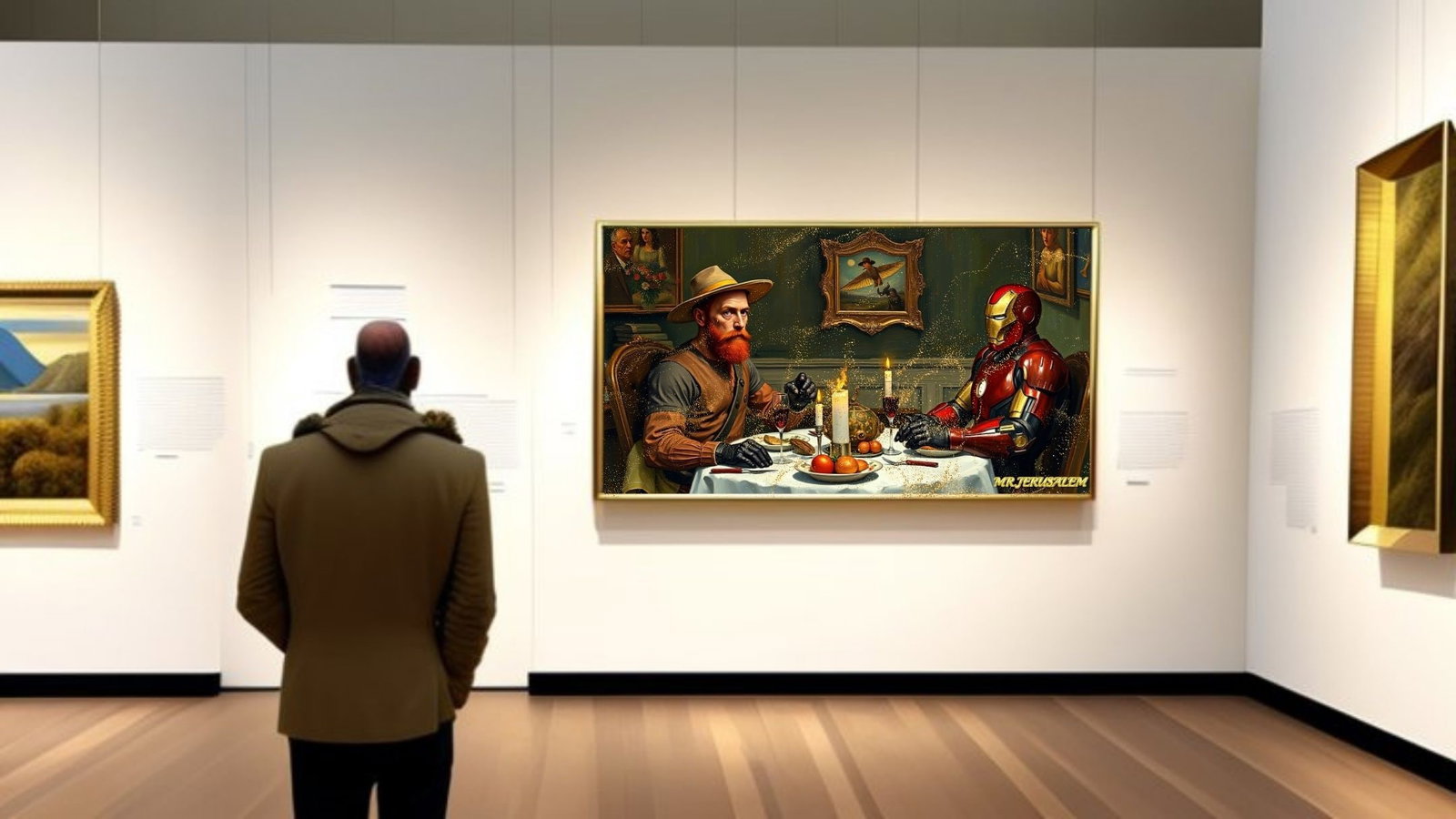 Vincent Van Gogh Dinner With Ironman, Canvas Mixed Media, Limited Edition of 50 Pieces - 2