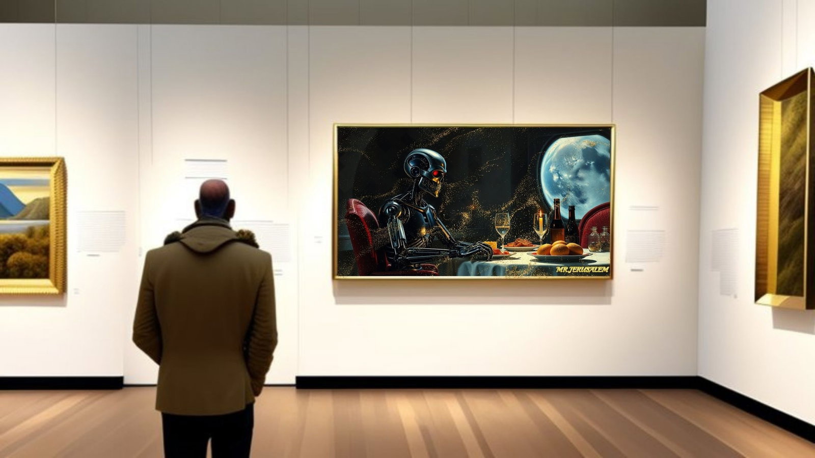 The Terminator Dinner Alone-D2, Canvas Mixed Media, Limited Edition of 50 Pieces - 2