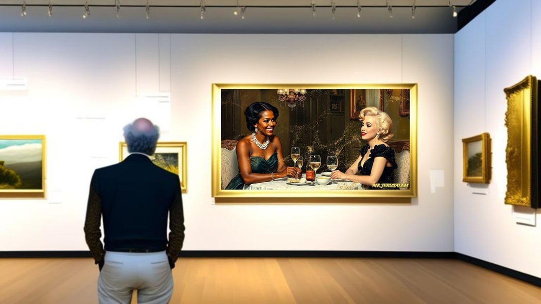 Michelle Obama - Dinner With Marilyn Monroe-D1, Limited Edition of 50 Pieces, Signed & Numbered - 2