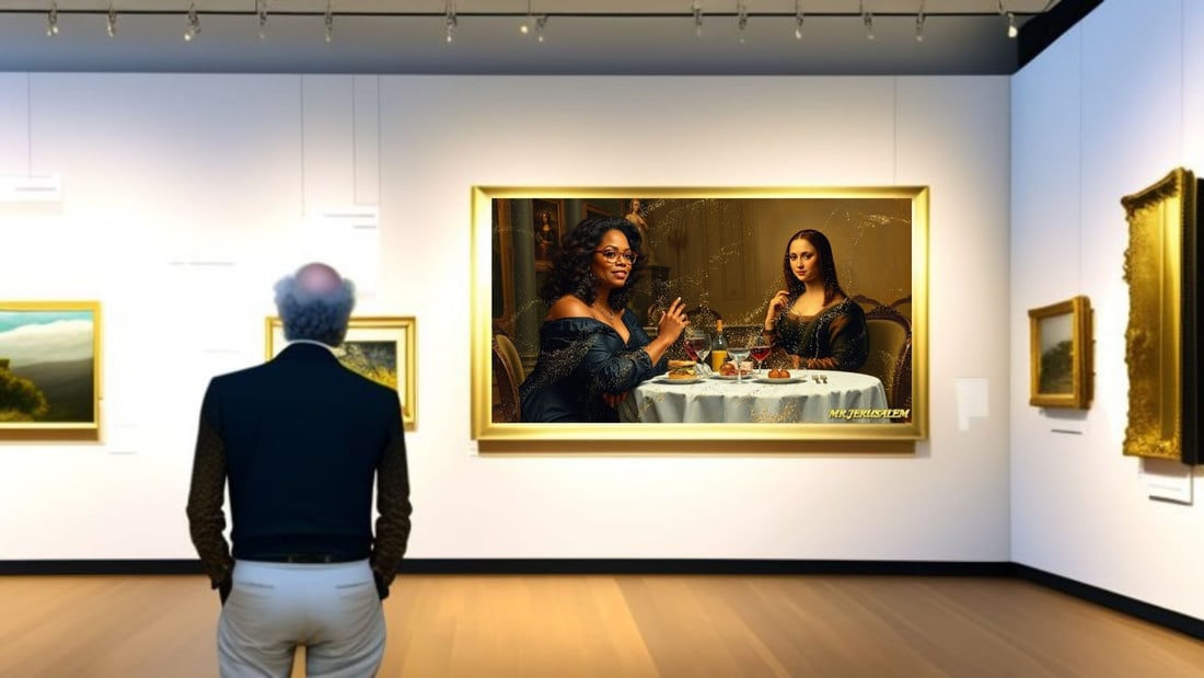 Oprah Winfrey - Dinner With Mona Lisa-D2, Limited Edition of 50 Pieces, Signed & Numbered - 2