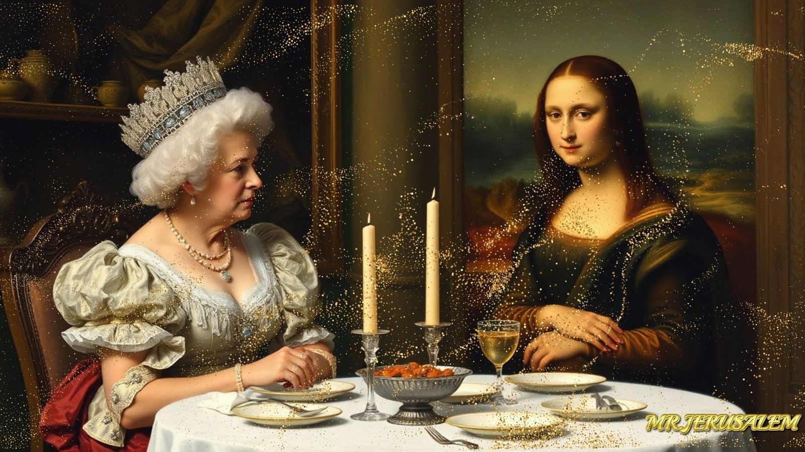 Queen Elizabeth II - Dinner With Mona Lisa-D1, Limited Edition of 50 Pieces, Signed & Numbered (1 of 5)