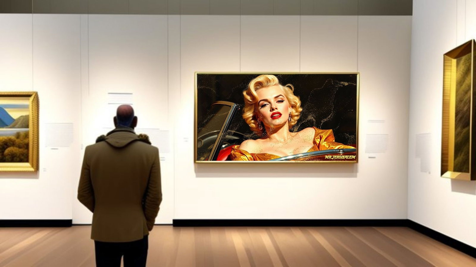Marilyn Monroe In Car-D1, Canvas Mixed Media, Limited Edition of 50 Pieces Signed and Numbered - 2