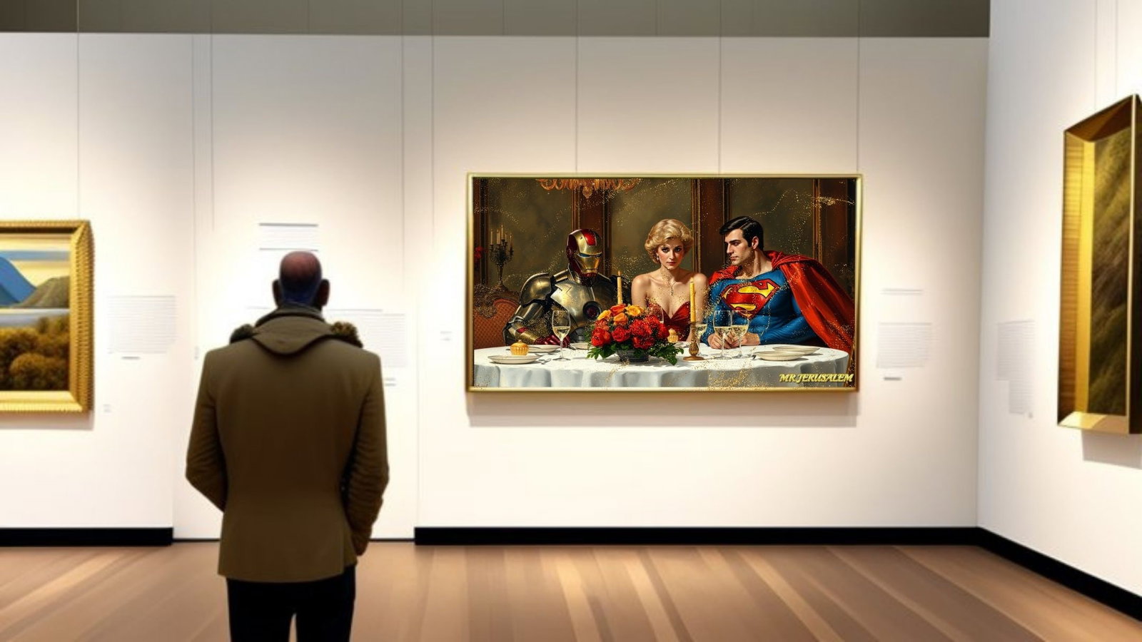 Princess Diana- Dinner With Superman & Ironman-D2, Limited Edition of 50 Pieces, Signed and numbere - 2