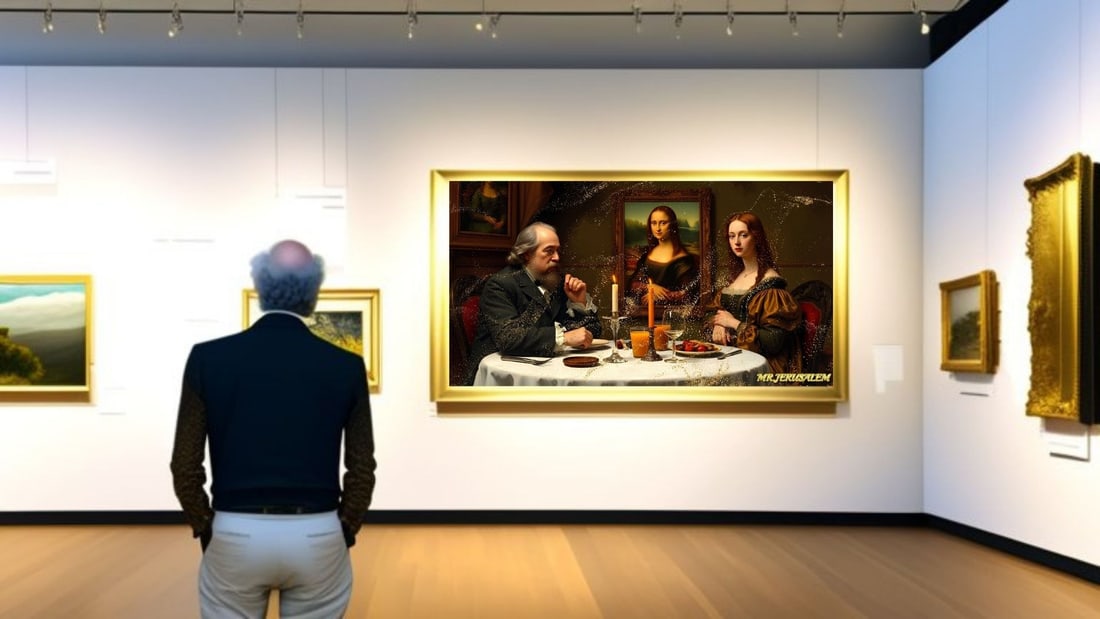 Charles Dickens - Dinner With Mona Lisa-D1, Limited Edition of 50 Pieces, Signed & Numbered - 2