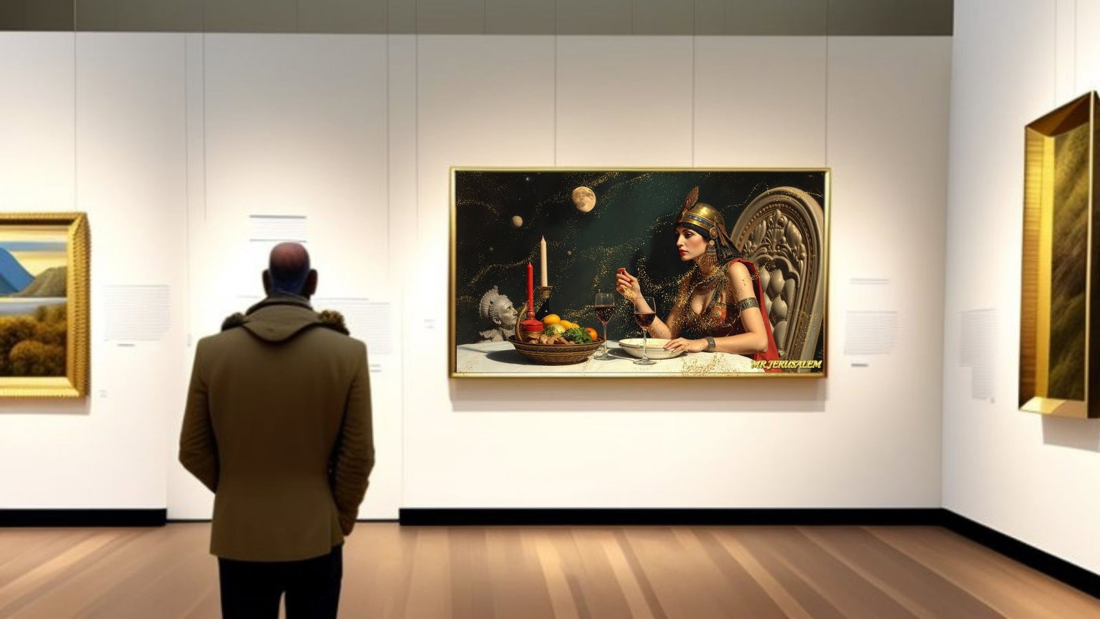 Cleopatra Dinner Alone, Canvas Mixed Media, Limited Edition of 50 Pieces - 2