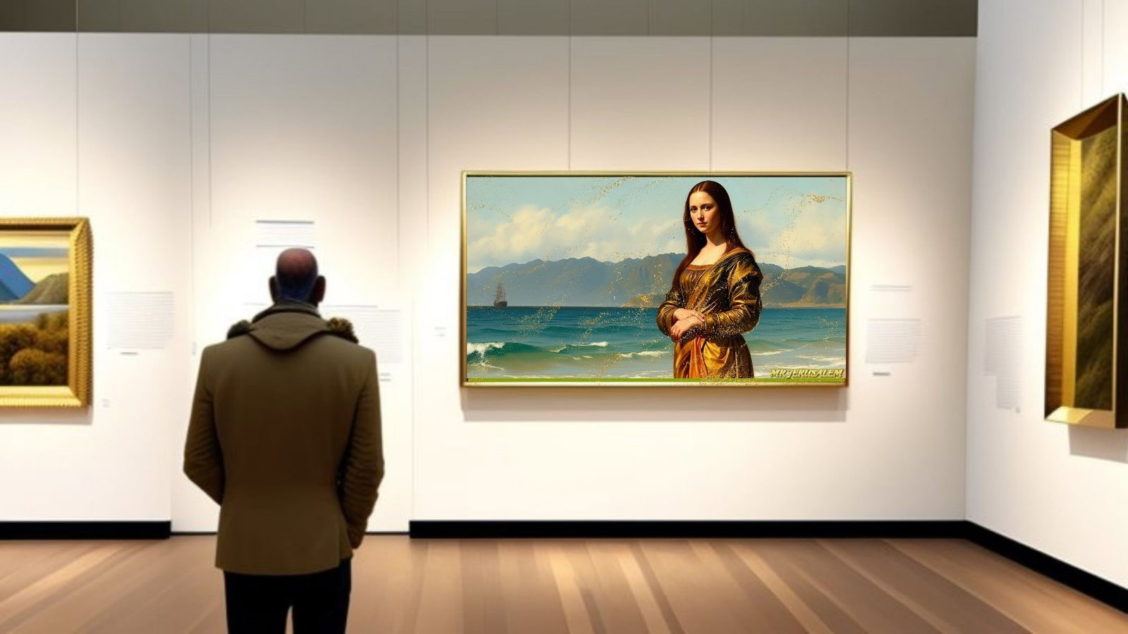 Mona Lisa- On The Beach, Mixed Media, Limited Edition of 50 Pieces, Signed & Numbered, - 2