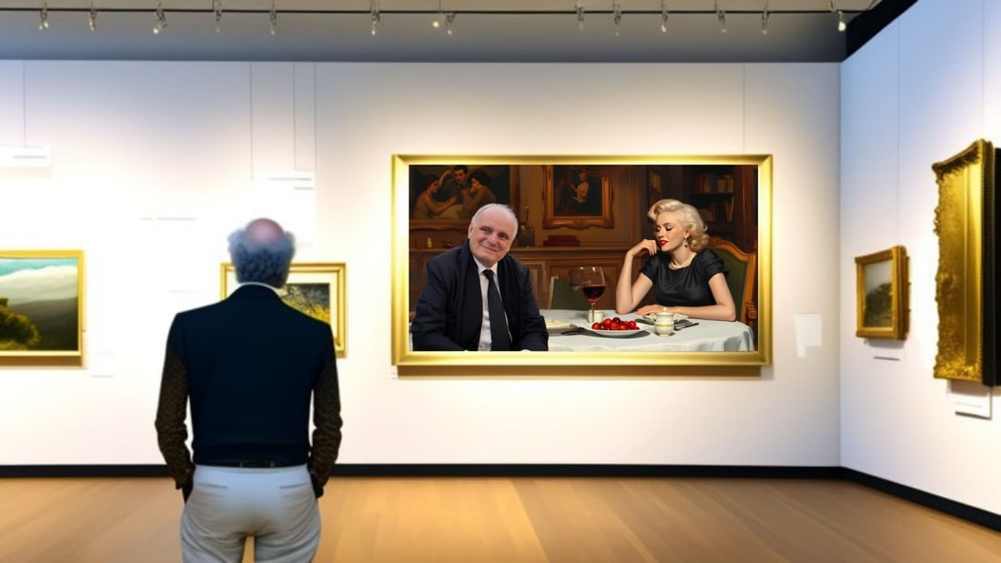 David Nahmad - Dinner With Marilyn Monroe-D1, Limited Edition of 50 Pieces, Signed & Numbered - 2