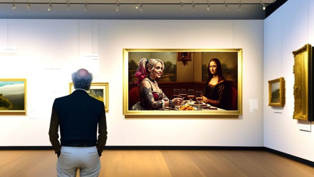 Harley Quinn - Dinner With Mona Lisa-D2, Limited Edition of 50 Pieces, Signed & Numbered - 2