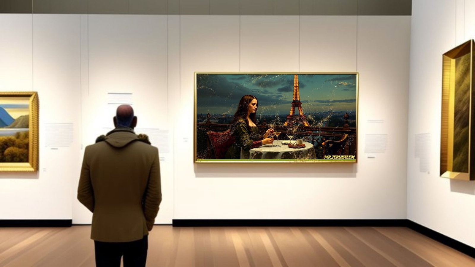 Mona Lisa- In Paris-D2, Mixed Media, Limited Edition of 50 Pieces, Signed & Numbered - 2