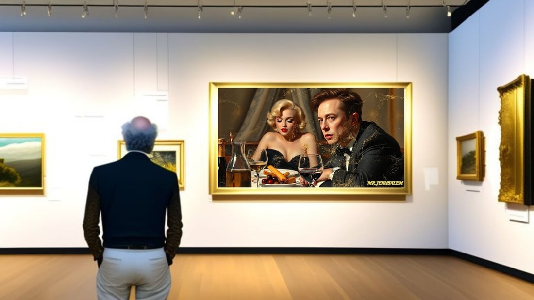Elon Musk - Dinner With Marilyn Monroe-D1, Limited Edition of 50 Pieces, Signed & Numbered - 2