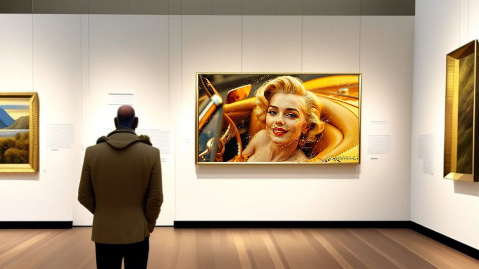 Marilyn Monroe In Car-D2, Canvas Mixed Media, Limited Edition of 50 Pieces Signed and Numbered - 2
