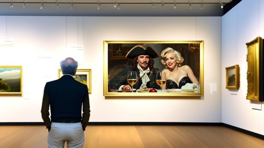 Johnny Depp - Dinner With Marilyn Monroe-D1, Limited Edition of 50 Pieces, Signed & Numbered - 2