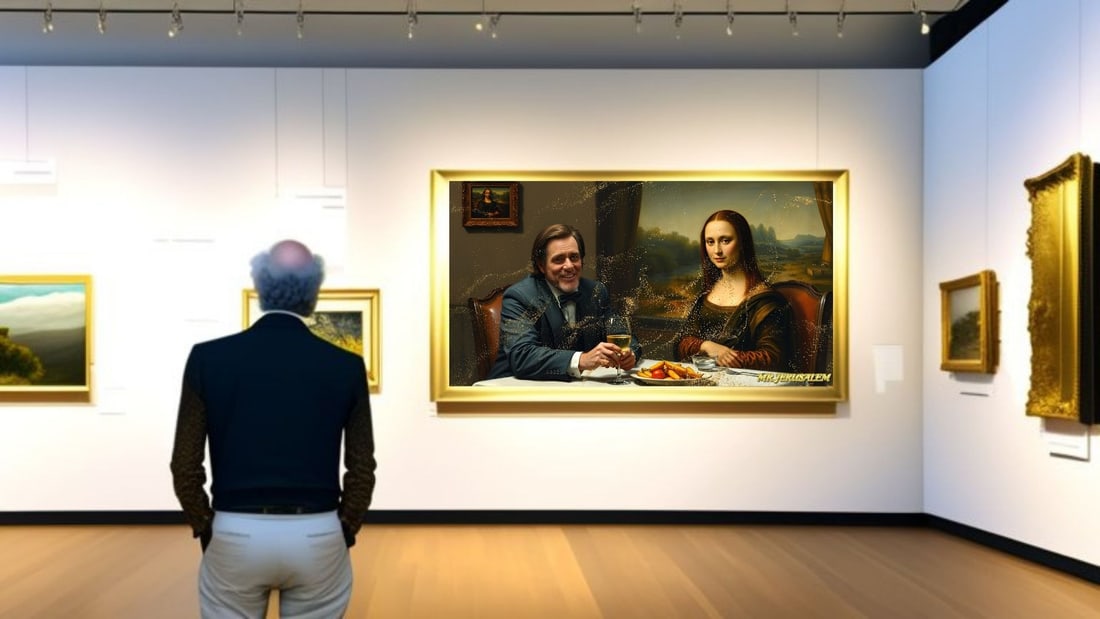 Jim Carrey - Dinner With Mona Lisa-D1, Limited Edition of 50 Pieces, Signed & Numbered - 2