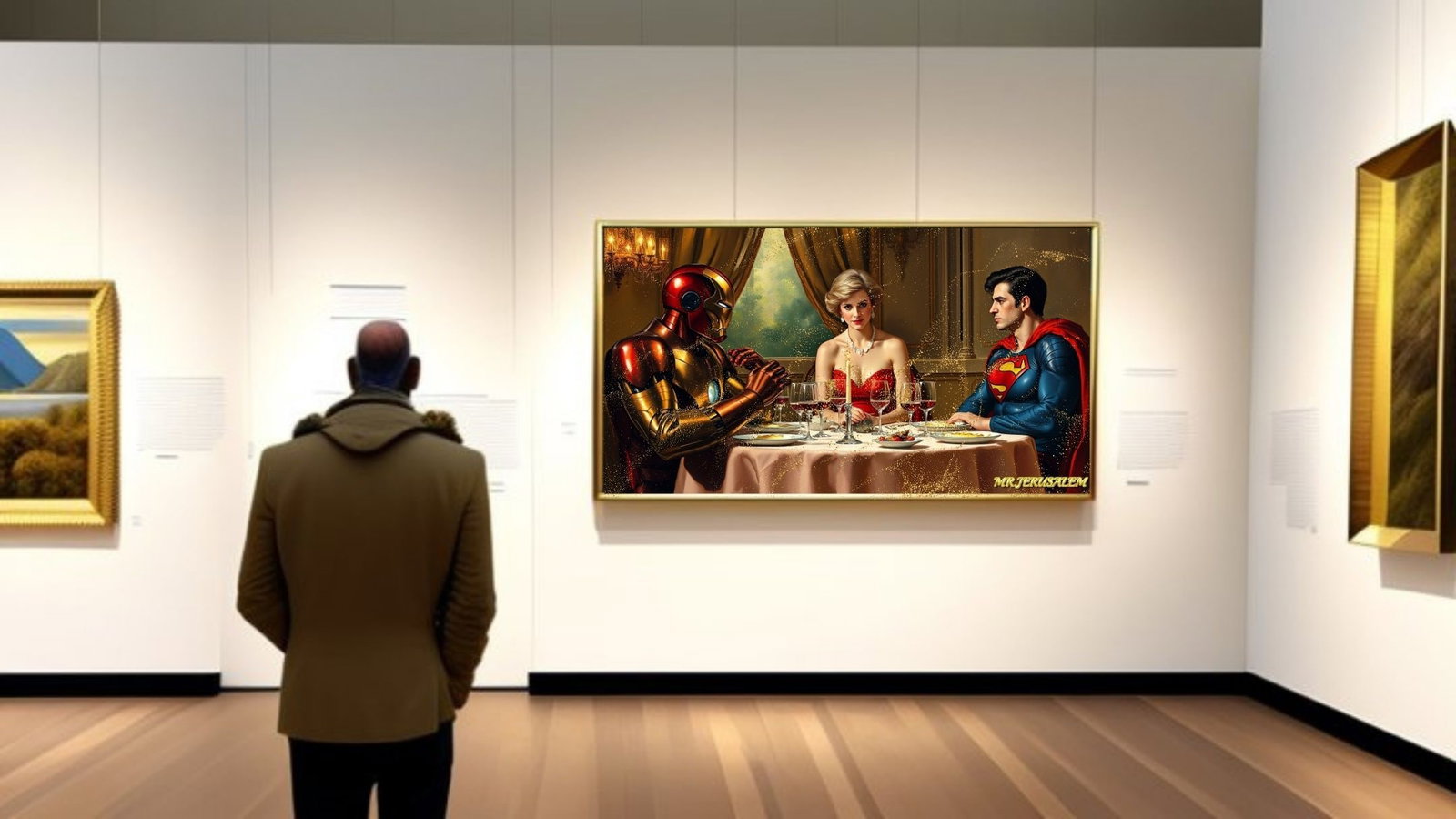 Princess Diana- Dinner With Superman & Ironman-D1, Mix Midea, Edition of 50, Signed and numbered, - 2