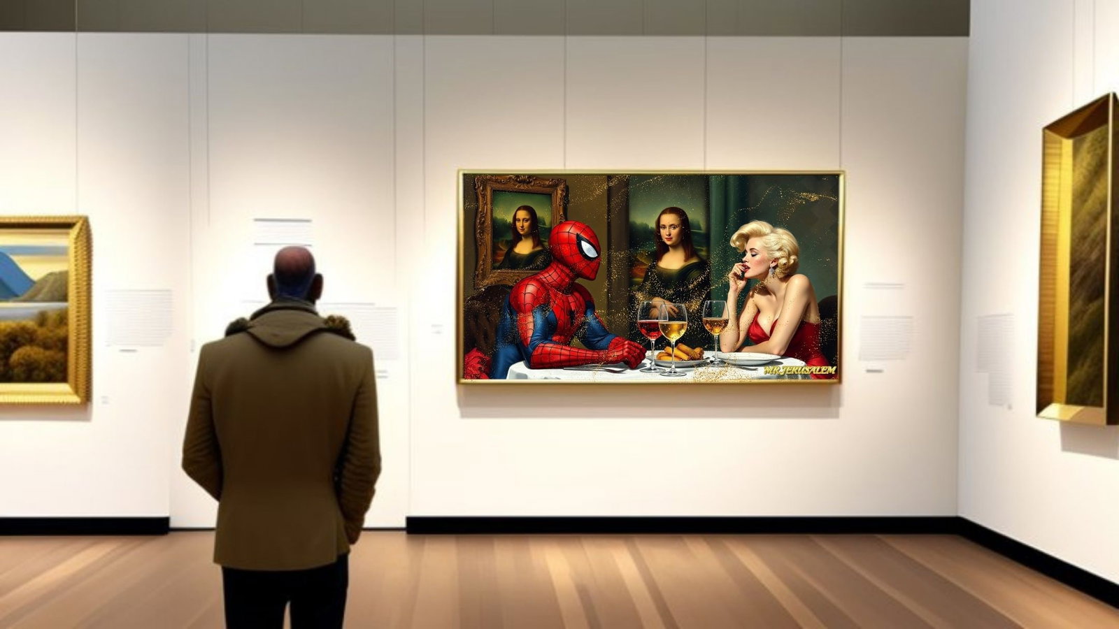 Spiderman Dinner With Mona Lisa & Marilyn Monroe-D1, Limited Edition of 50 Pieces - 2