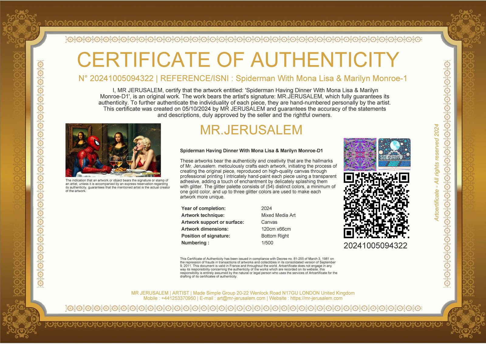 Spiderman Dinner With Mona Lisa & Marilyn Monroe-D1, Limited Edition of 50 Pieces - 3
