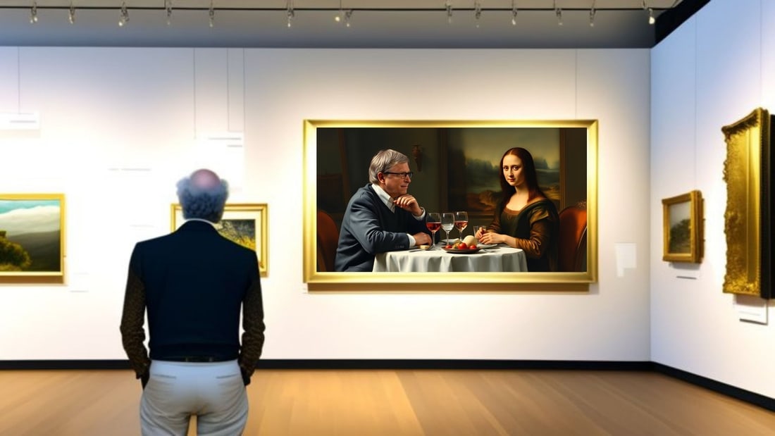 Bill Gates - Dinner With Mona Lisa- D2, Limited Edition of 50 Pieces, Signed & Numbered - 2