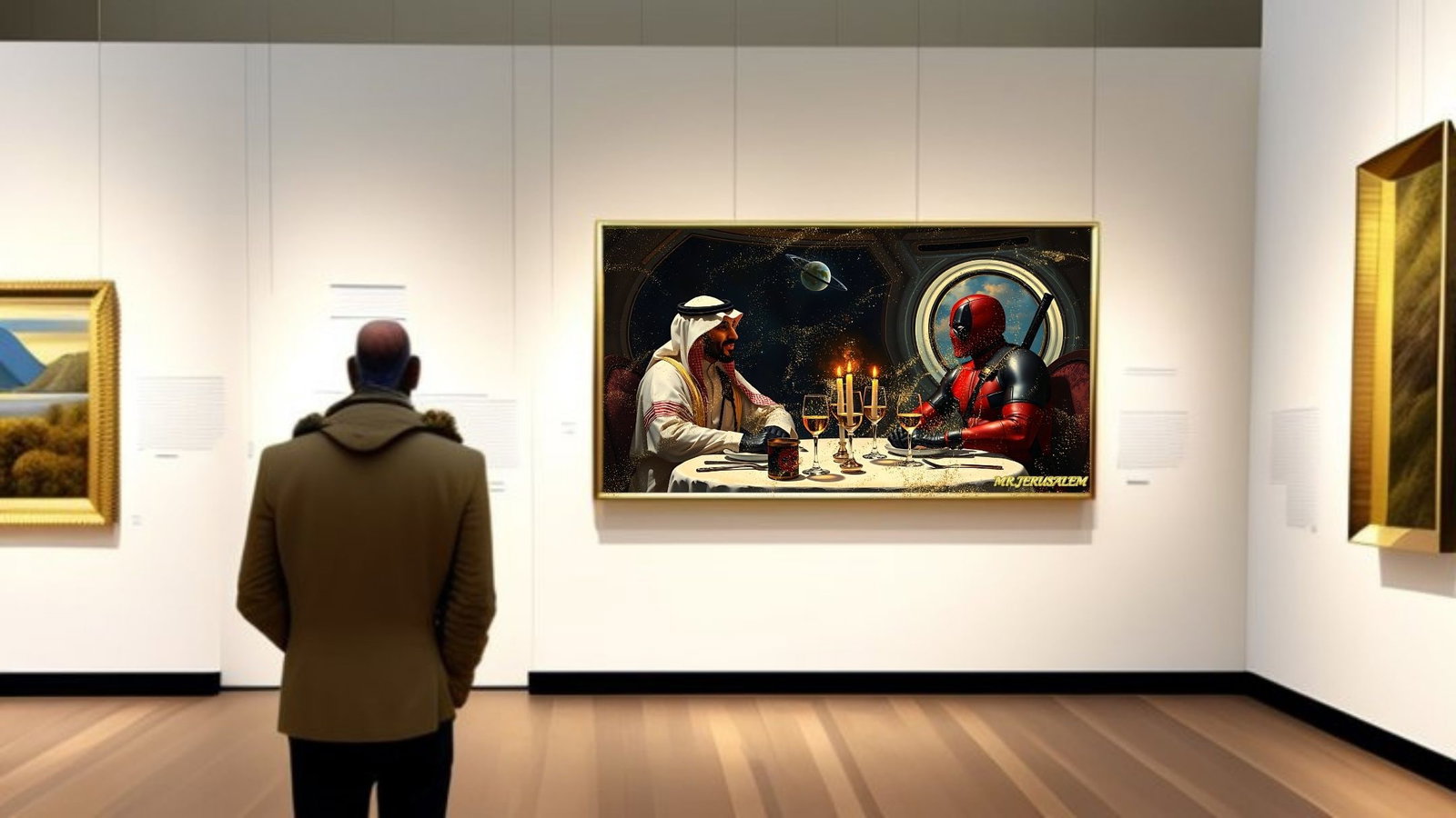 Mohammed Bin Salman- Dinner With Deadpool, Mixed Media, Limited Edition of 50 Pieces, Signed & Numb - 2