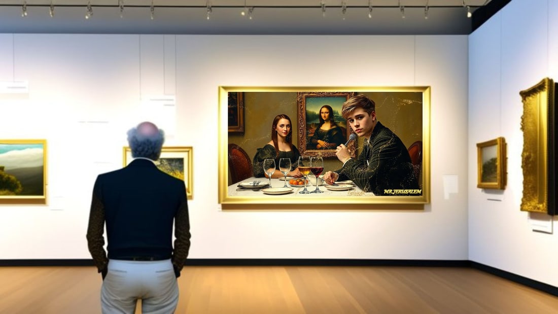 Justin Bieber - Dinner With Mona Lisa-D1, Limited Edition of 50 Pieces, Signed & Numbered - 2