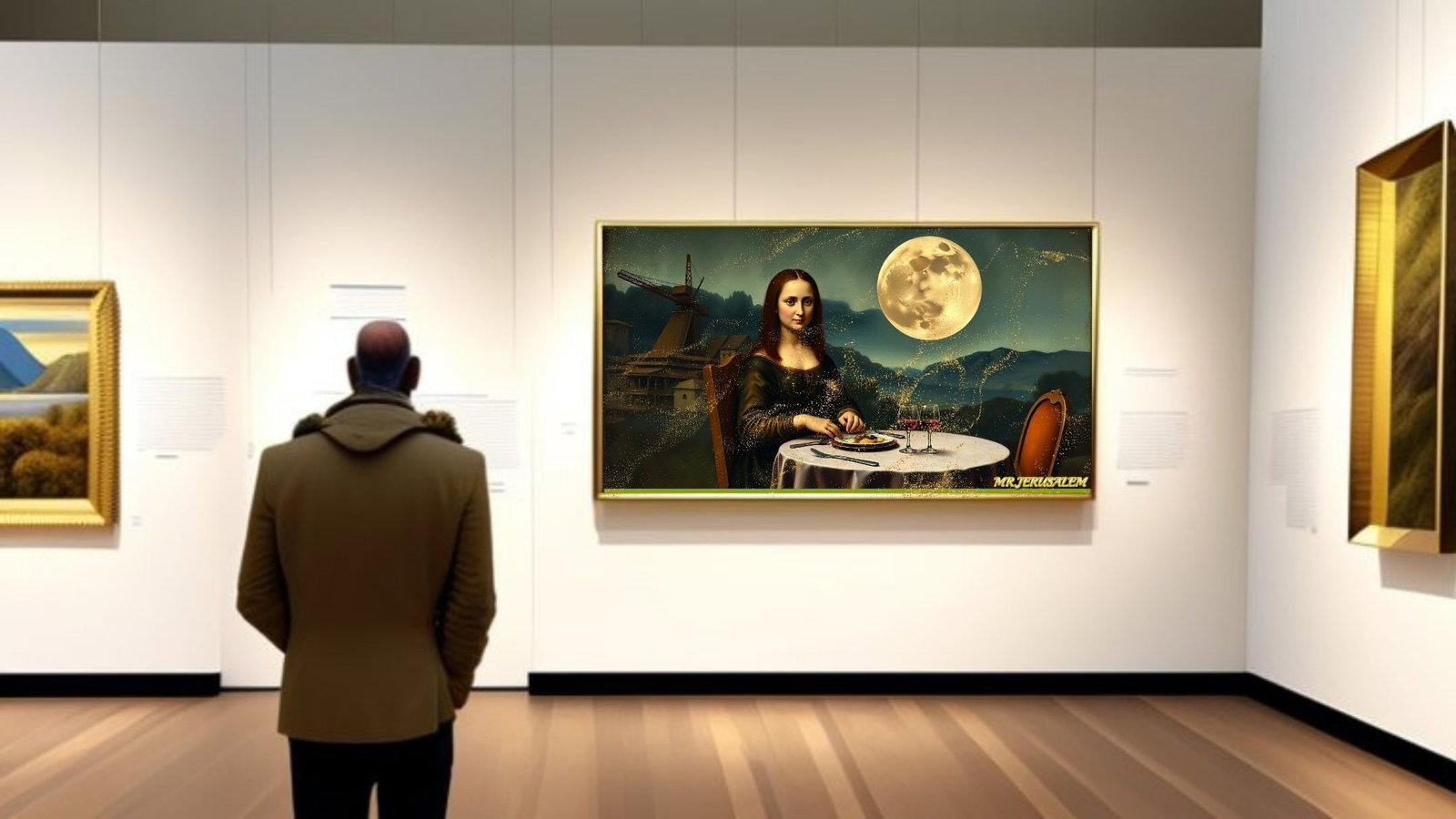 Mona Lisa- Moon View-D2, Mixed Media, Limited Edition of 50 Pieces, Signed & Numbered, - 2