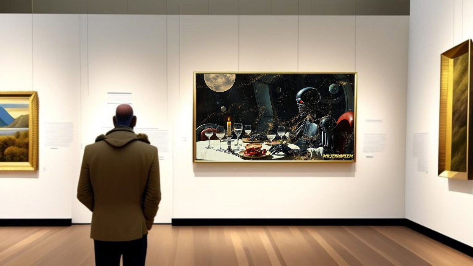 The Terminator Dinner Alone-D1, Canvas Mixed Media, Limited Edition of 50 Pieces - 2
