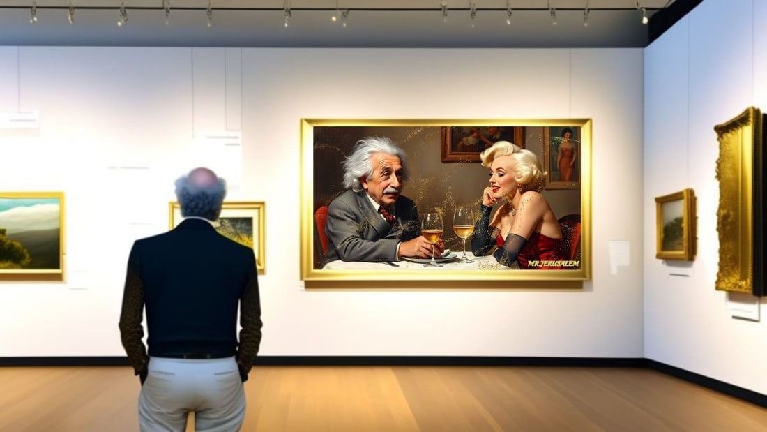 Albert Einstein - Dinner With Marilyn Monroe- D1, Limited Edition of 50 Pieces, Signed & Numbered - 2