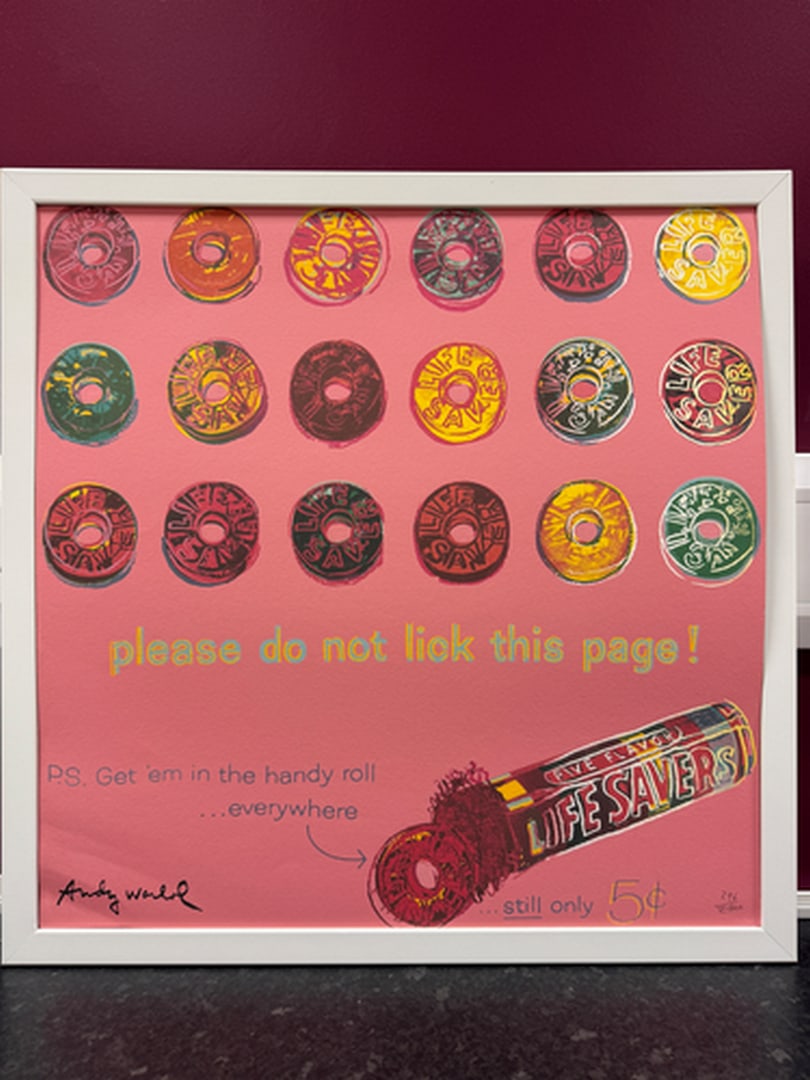 ANDY WARHOL RARE 1986 LMD ED LARGE FINE ART LITHOGRAPH PRINT~(23 1/2"""""""" W X 23 5/8"""""""" H): ANDY WARHOL RARE 1986 LMD ED LARGE FINE ART LITHOGRAPH PRINT~(23 1/2" W X 23 5/8" H) THE PRINT IS SIGNED IN THE PLATE, HAND NUMBERED FROM THE EDITION OF 2400, CMOA STAMP ON THE REVERSE BACK SIDE. IT F