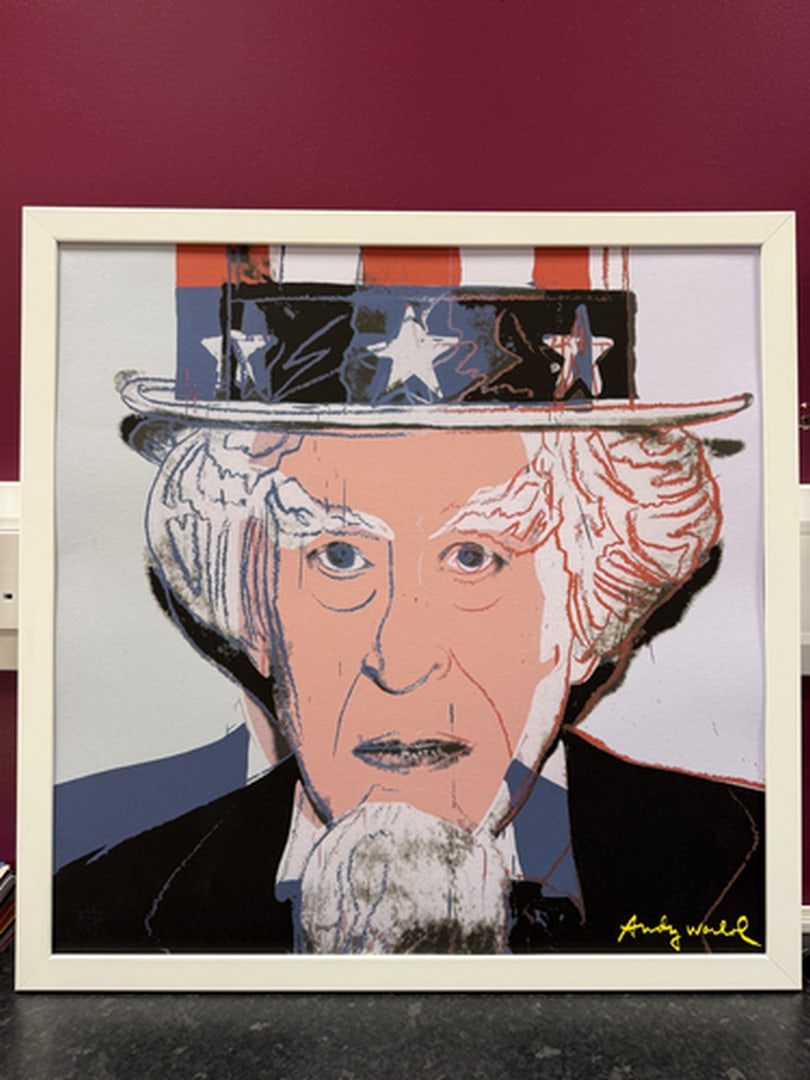 ANDY WARHOL, RARE 1986, LMD ED LARGE FINE ART LITHOGRAPH PRINT.: ANDY WARHOL RARE 1986 LMD ED LARGE FINE ART LITHOGRAPH PRINT~(23 1/2" W X 23 5/8" H) THE PRINT IS SIGNED IN THE PLATE, HAND NUMBERED FROM THE EDITION OF 2400, CMOA STAMP ON THE REVERSE BACK SIDE. IT F