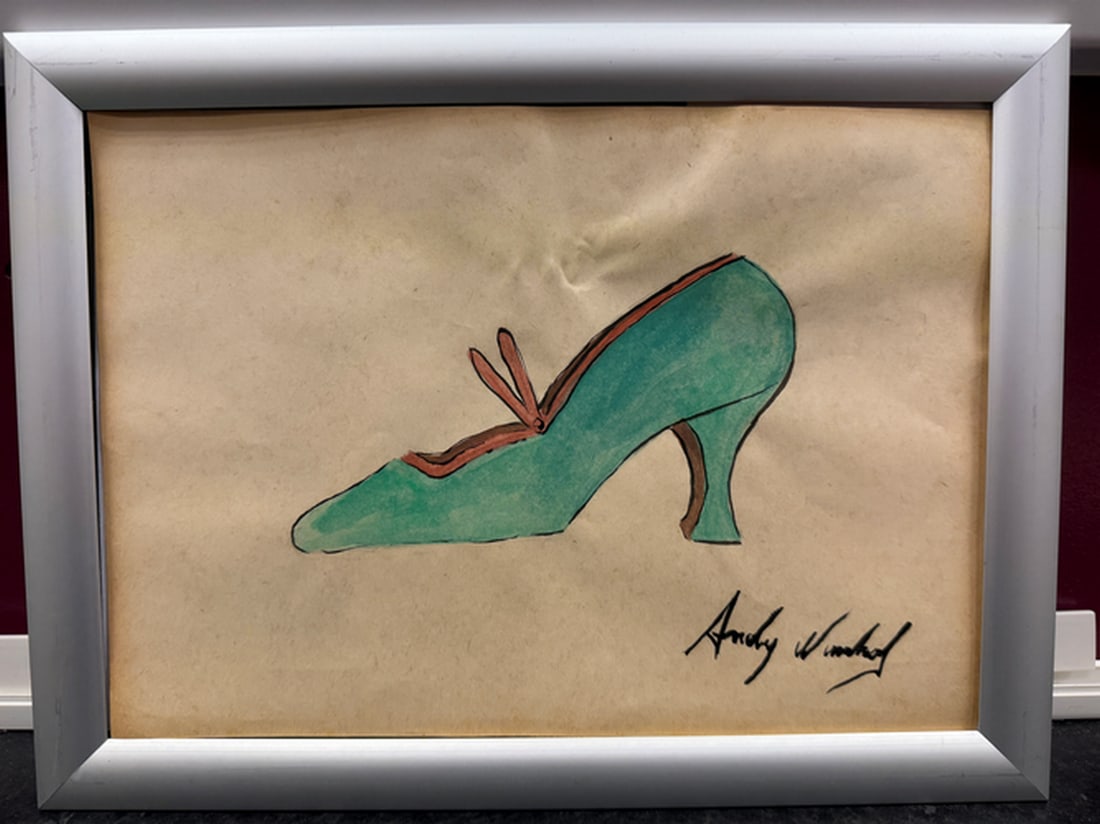 Andy Warhol- (After) Drawing on Paper. Signed Stamped on verso, (1 of 3)
