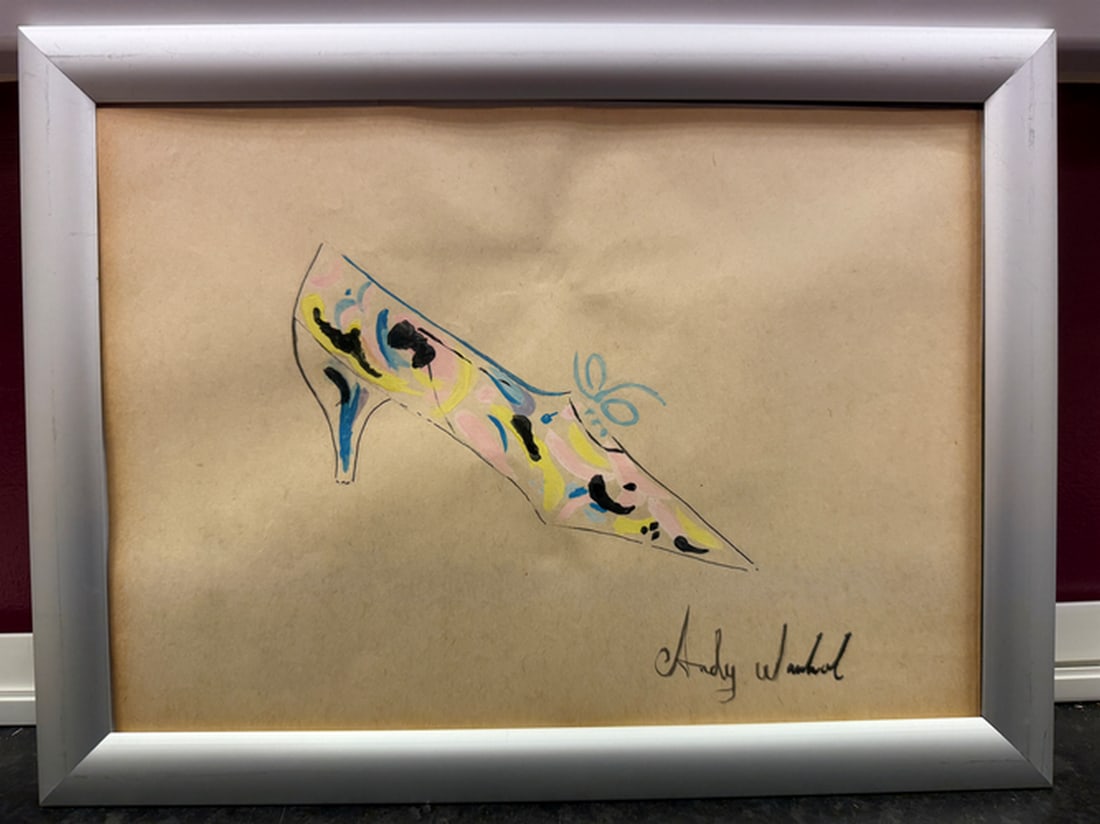 Andy Warhol- (After) Drawing on Paper. Signed Stamped on verso, (1 of 3)